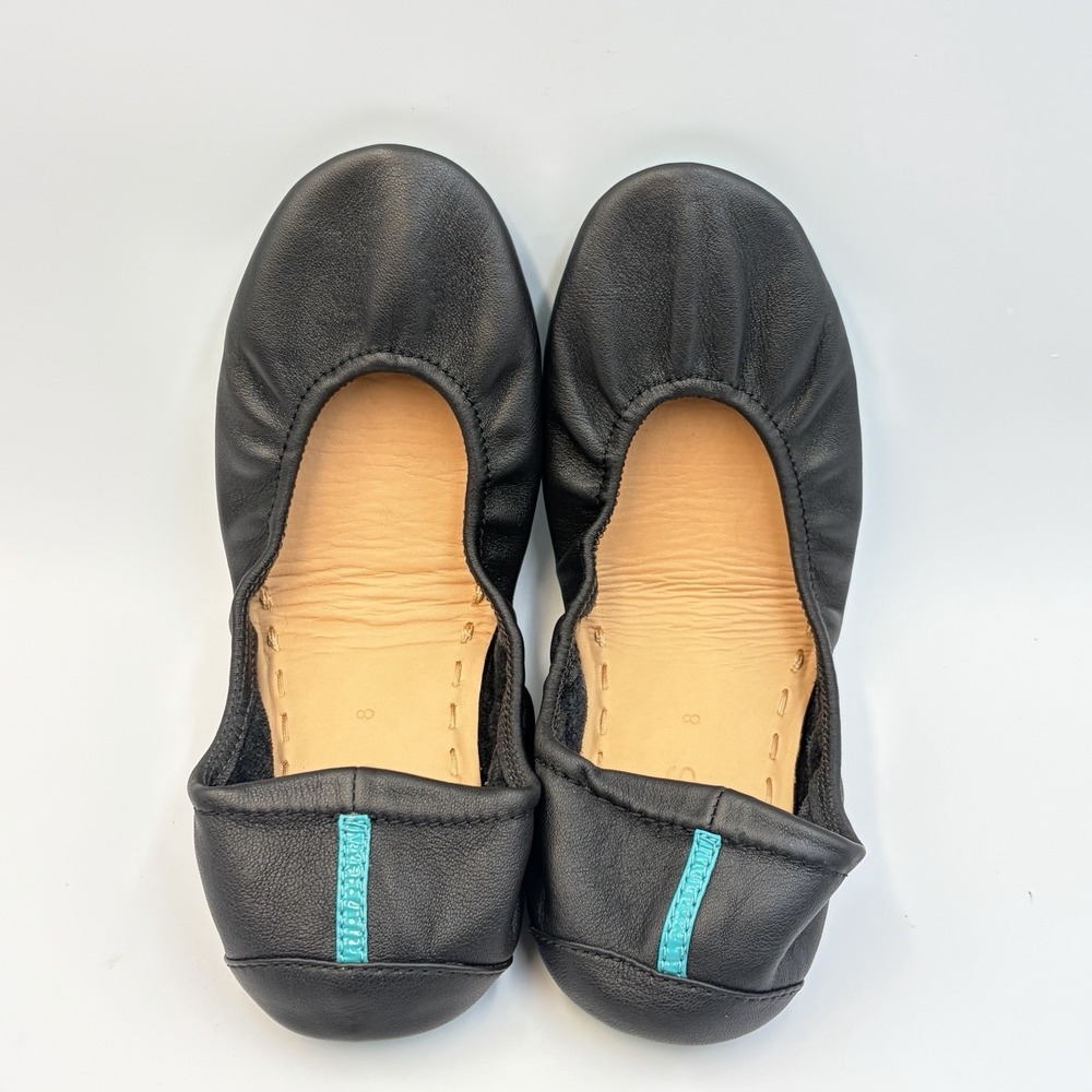 Tieks by Gavrieli Matte Black Leather Foldable Ballet Flats Womens Size 8 - Picture 6 of 7
